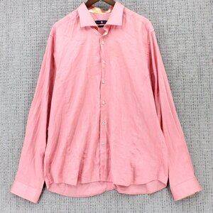 Stone Rose Shirt Mens Size 6 Pink Button Down Long Sleeve Red Rivet Collection